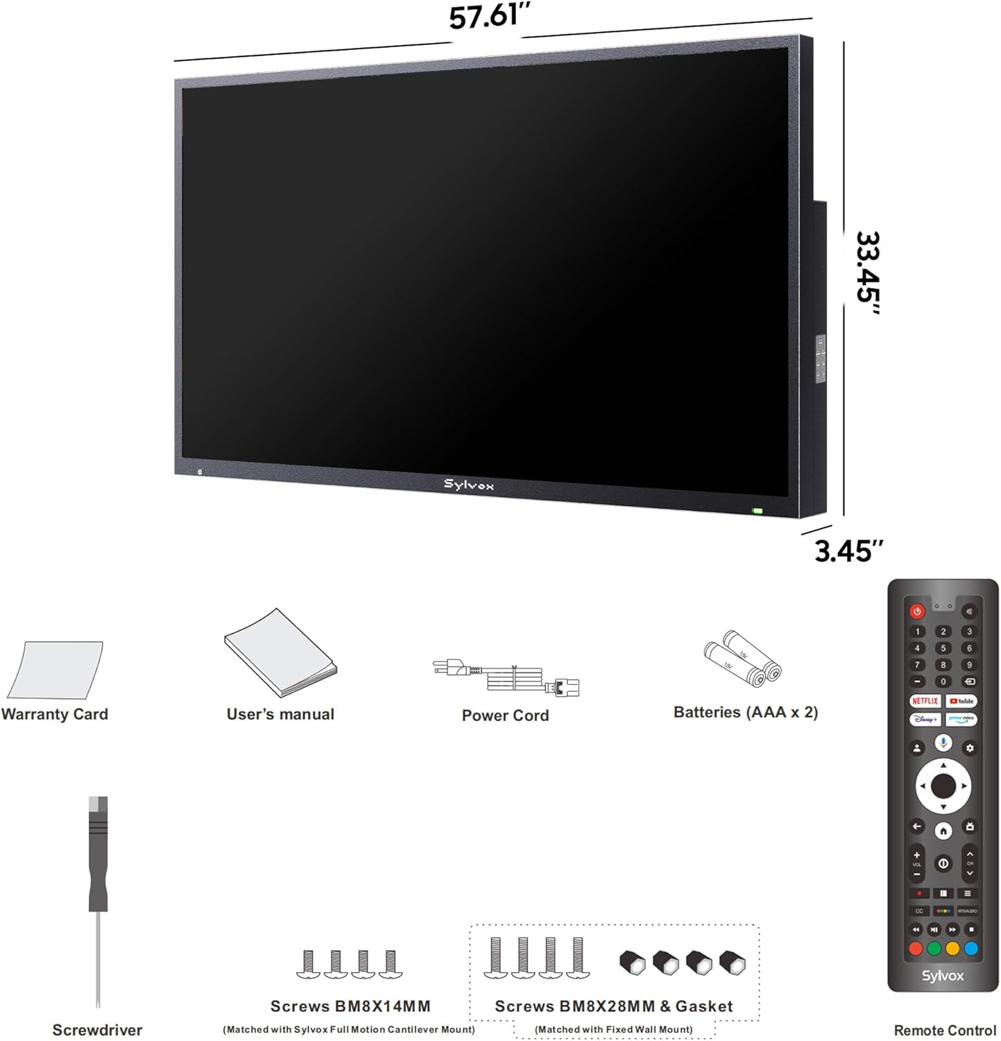 SYLVOX New 65” Outdoor Smart TV, Superior Waterproof Performance, Upgraded Matte Finish for Enhanced Anti-Glare Effect, Full Metal, with Dolby Atmos, 1000nits, Partial Sun Deck Pro 3.0+ Series - Image 4