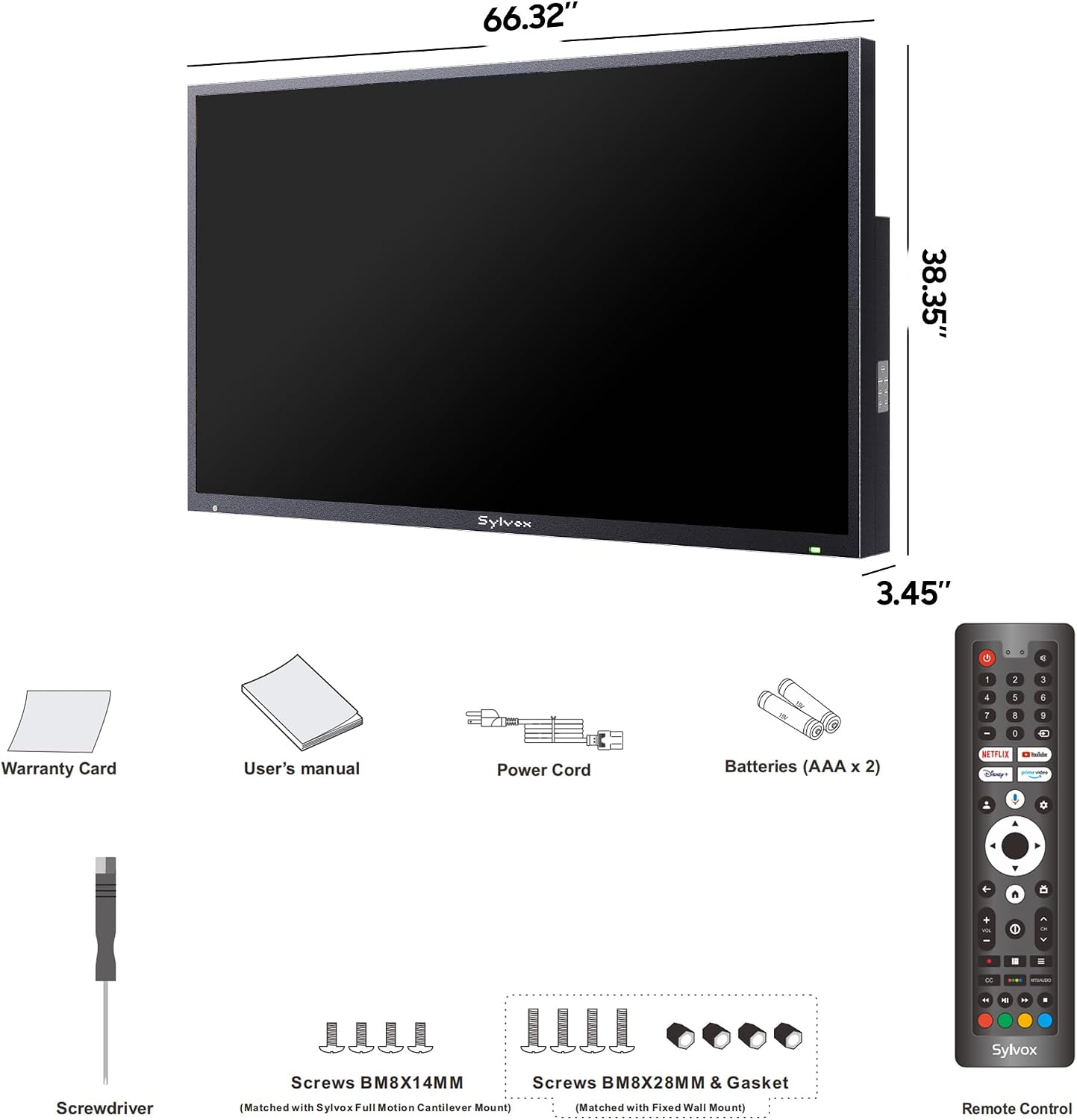SYLVOX New 75” Outdoor Smart TV, Superior Waterproof Performance, Upgraded Matte Finish for Enhanced Anti-Glare Effect, Full Metal, with Dolby Atmos, 1000nits, Partial Sun Deck Pro 3.0+ Series - Image 4