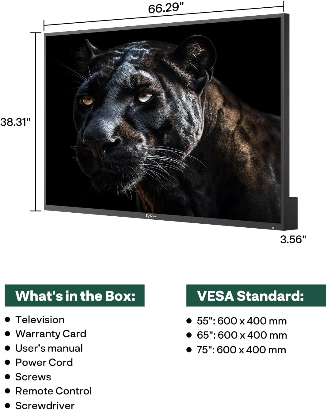 SYLVOX 75 inch Outdoor Mini-LED QLED TV, 4K Ultra HD Smart Google TVs, 2000 Nits Full Sun, Anti-Glare Screen, 120Hz Refresh Rate, IP55 Waterproof, Dual 30W Dolby Atmos Speaks (Cinema/2025) - Image 11