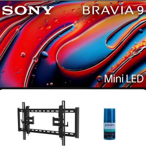 Sony K65XR90 65 Inch XR90 Series Bravia Mini LED HDR QLED 4K Google TV with a Walts TV TILT-EXTENSION-37-90 Tilt Mount for 37"-90" Compatible TVs and Walts HDTV Screen Cleaner Kit (2024)