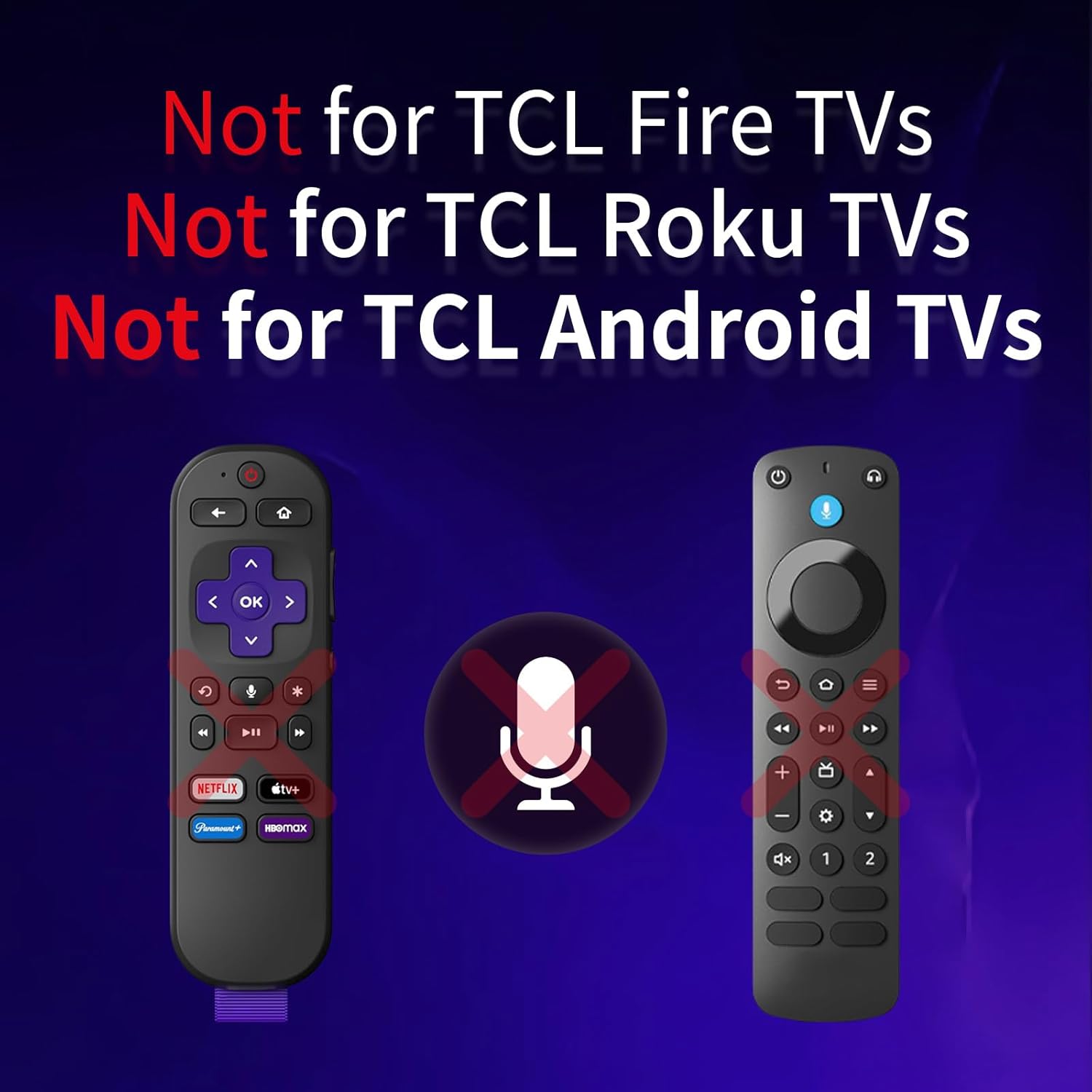 (Pack of 2) Replacement-for-TCL-Google-TV-Remote-Control,Universal Remote for TCL Smart UHD HDR LED Mini QLED 4K Google TVs(Not for Fire or Roku TVs) - Image 3