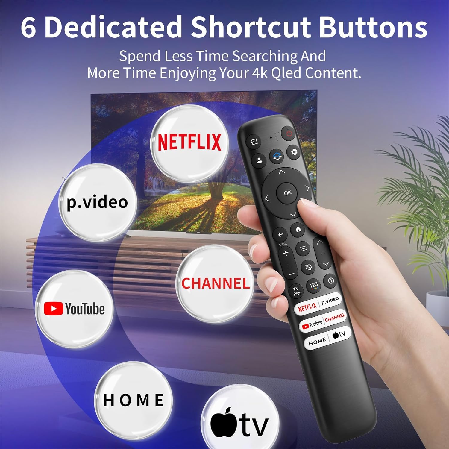 (Pack of 2) Replacement-for-TCL-Google-TV-Remote-Control,Universal Remote for TCL Smart UHD HDR LED Mini QLED 4K Google TVs(Not for Fire or Roku TVs) - Image 4