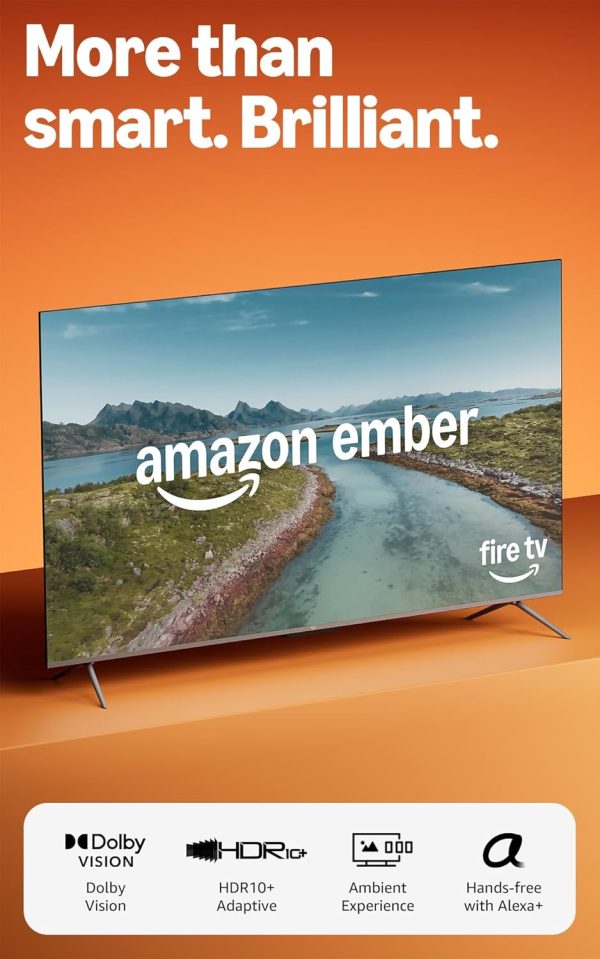 Amazon Ember 50" QLED Series with Fire TV (newest model), 4K Ultra HD smart TV, HDR10+, Dolby Vision, Dolby Audio, quad-core processor, find shows faster with Alexa+