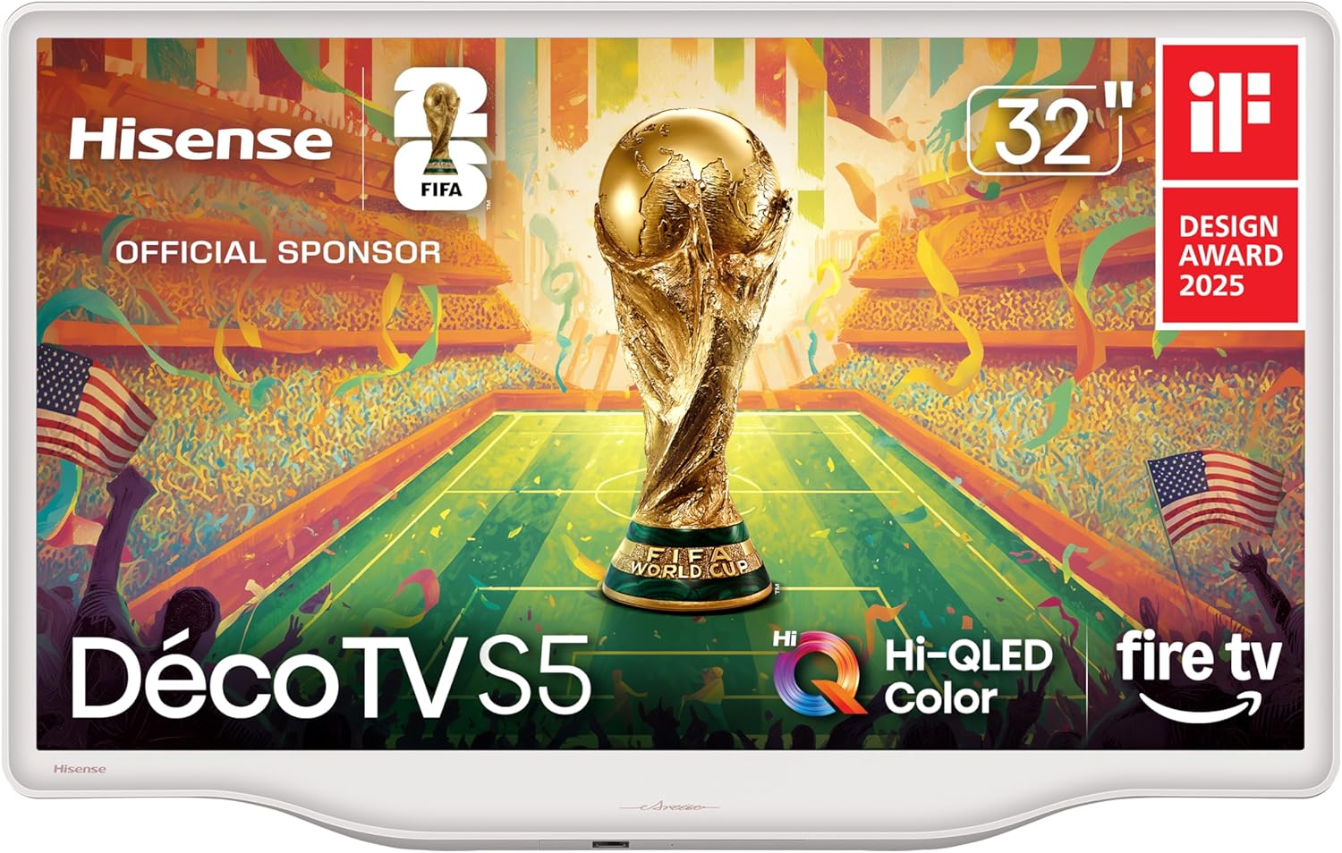 Hisense 32-Inch S5 DécoTV Series Hi-QLED FHD Smart Fire TV (32S5QF) - Versatile Fit, Hi-QLED Color, Art-Inspired Design, Fluid Central Stand, DTS Virtual: X, Stream Live TV Without Cable