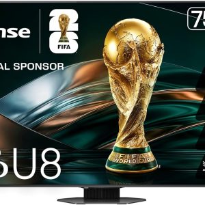 Hisense 75" U8 Series ULED Mini-LED 4K UHD Smart Google TV (75U8QG) - QLED, Native 165Hz, VRR 288, Up to LD5600, 5000 Nits, HDR10+, Dolby Vision IQ · Atmos, IMAX Enhanced, 4.1.2 Ch Audio