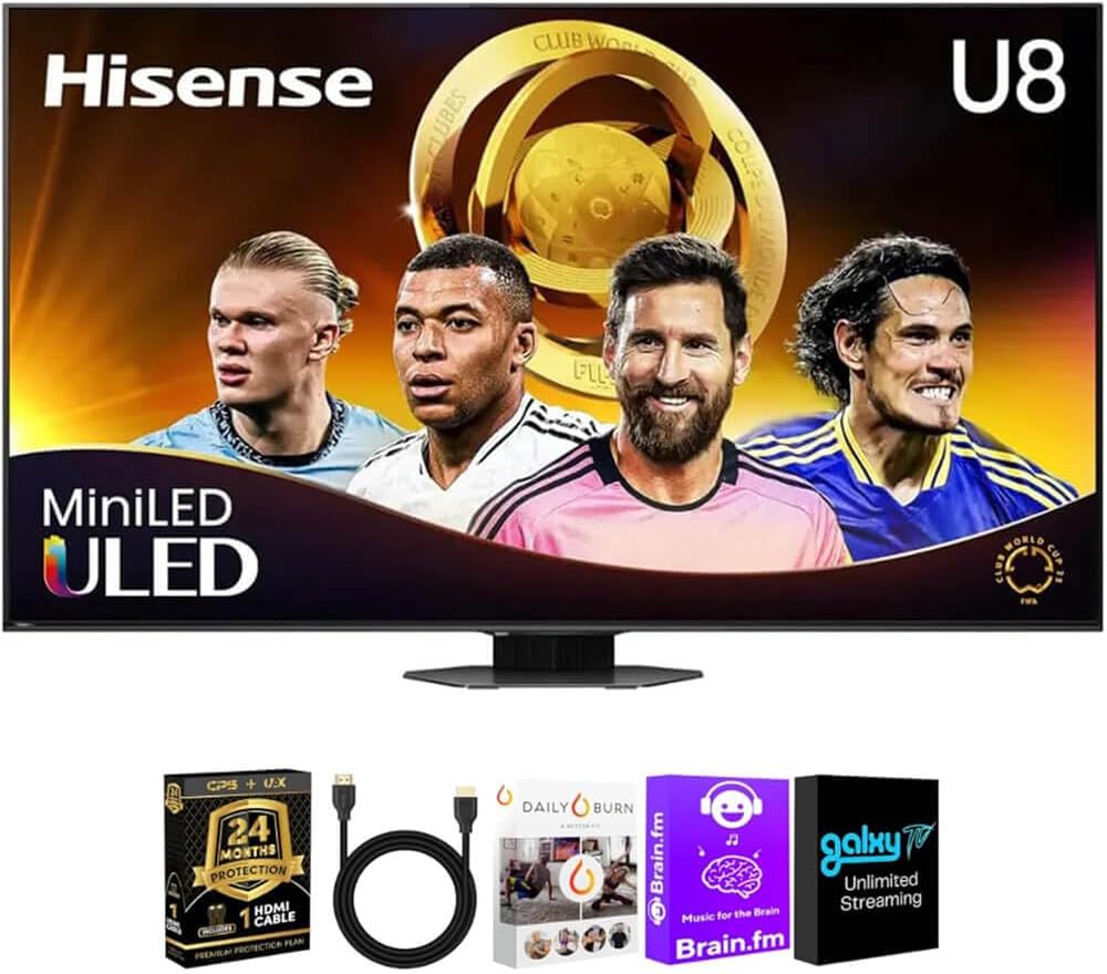 Hisense 75U8QGKIT1 75 inch Class U8 Series 4K Mini LED QLED Smart Google TV UHD HDR Dolby Vision Dolby Atmos 14