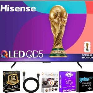 Hisense 98 Inch Class QD5 Series 4K UHD QLED Smart Google TV – Dolby Vision – HDR10 – 60Hz – Wi-Fi – Voice Remote – HDMI Cable + 12 Month CPS Warranty + Streaming Bundle