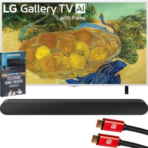 LG 55 Inch Gallery TV with Frame LX7B Mini LED 4K Smart TV 2026 55LX7BPUA Bundle with Samsung HW-S50B 3.0ch All-in-One Soundbar, 2X HDMI Cable and Deco Gear Home Theater Beginner's Guide