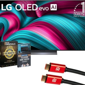 LG 65 Inch C5 Series OLED evo 4K UHD Smart webOS TV (2025) OLED65C5PUA Bundle with 4 YR CPS Enhanced Protection Pack, 2X 6FT HDMI Cable and Deco Gear Home Theater Beginner's Guide