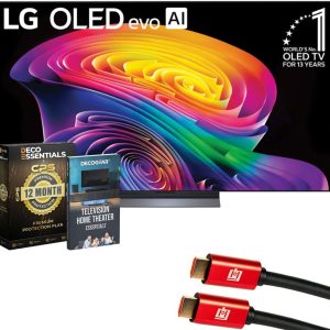 LG 65 inch OLED evo AI C6 4K Smart webOS TV (2026) OLED65C6PUA.AUS Bundle with 1 YR CPS Enhanced Protection Pack, 2X 6FT HDMI Cable and Deco Gear Home Theater Beginner′s Guide