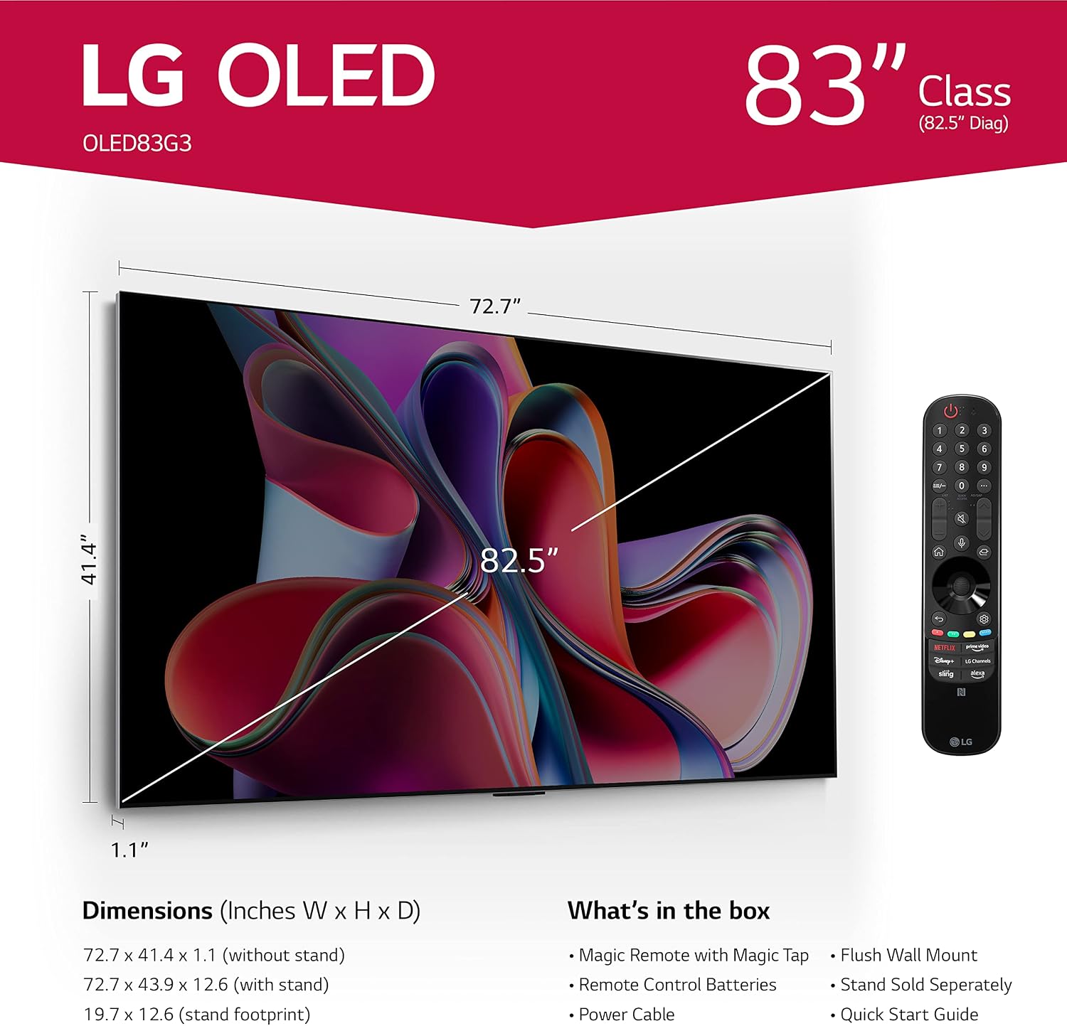 LG G3 Series 83-Inch Class OLED evo 4K Processor Smart Flat Screen TV for Gaming with Magic Remote AI-Powered Gallery Edition OLED83G3PUA, 2023 with Alexa Built-in - Image 2