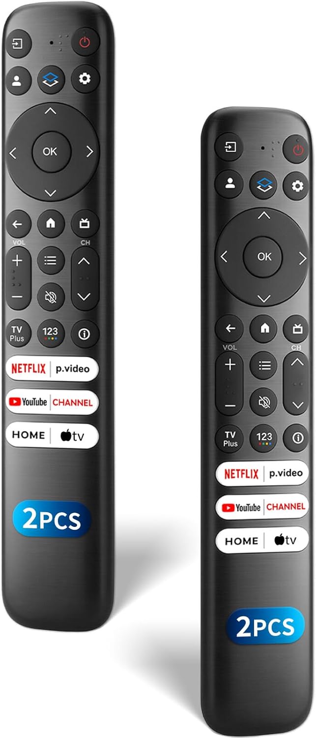 (Pack of 2) Replacement-for-TCL-Google-TV-Remote-Control,Universal Remote for TCL Smart UHD HDR LED Mini QLED 4K Google TVs(Not for Fire or Roku TVs)
