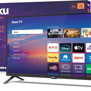 roku smart tv 2026 – 32 inch select series, 1080p full hd tv – roku tv with voice remote – flat screen led television with wi fi for streaming live local news sports & movies, bluetooth headphone mode
