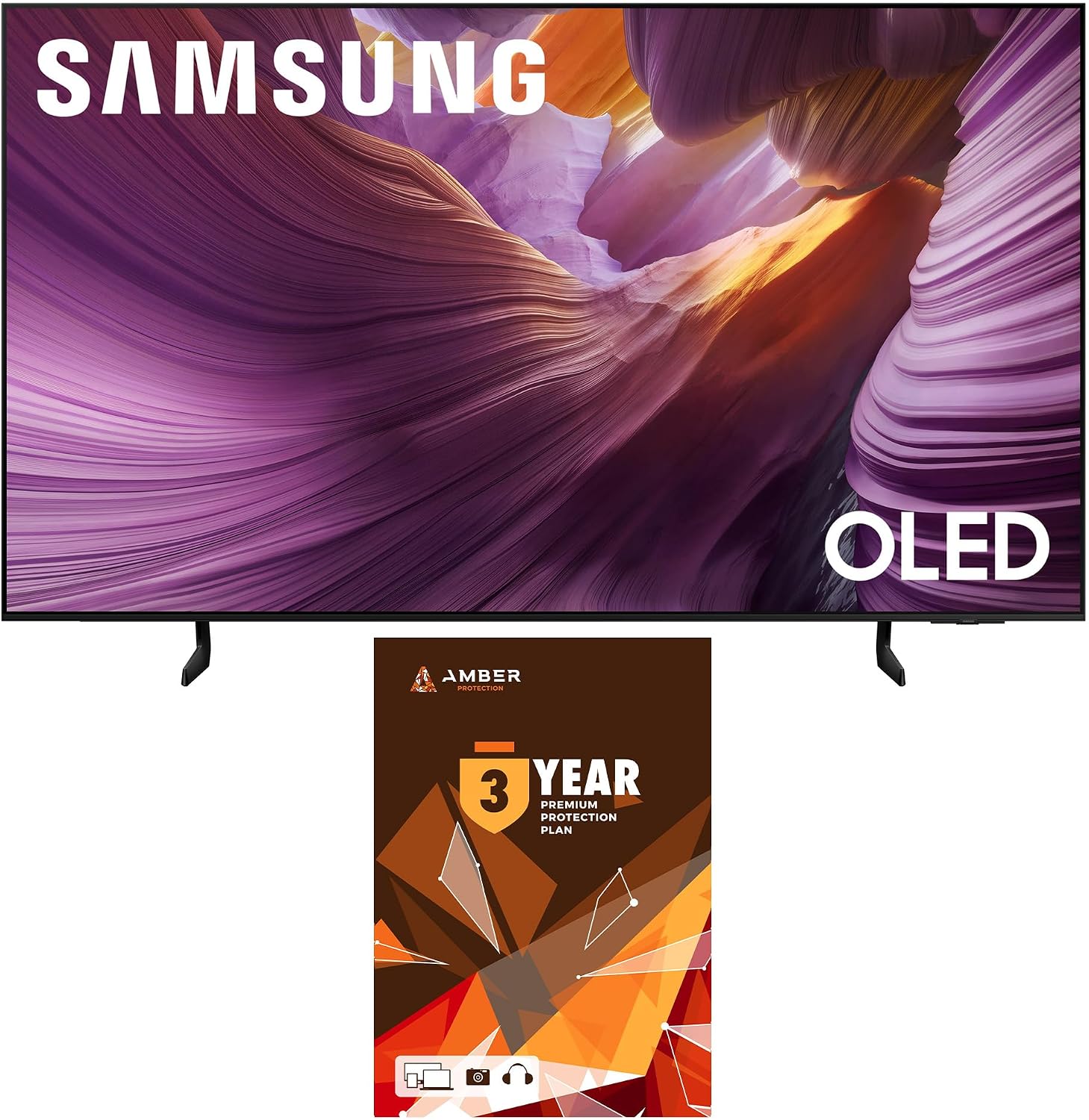 samsung qn55s85fafxza 55 inch oled hdr 4k smart tv with q symphony pro and 3 year amber protection plan (2025)