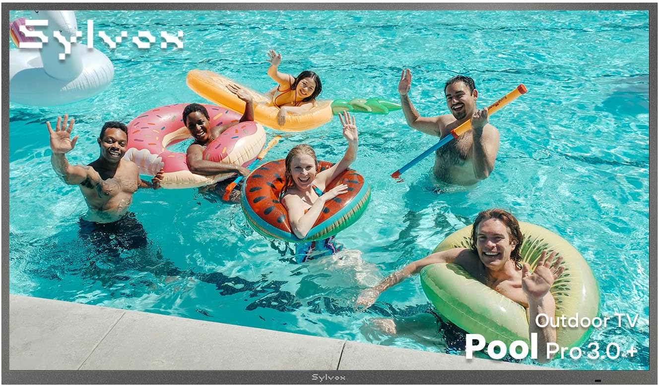 SYLVOX 65" Outdoor TV, 2000 Nits Full Sun Outdoor TV for Bright Outdoor Conditions, 4K UHD HDR10, IP56 Weatherproof, Anti-Glare Matte Screen, Dolby Atmos, Smart Google TV, Pool Pro 3.0+ Series (2026)