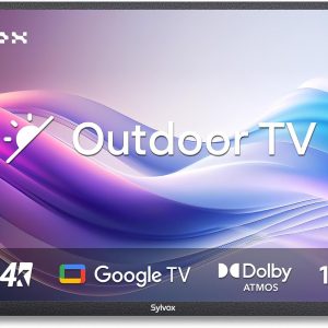 SYLVOX New 65” Outdoor Smart QLED TV, Superior Waterproof Performance, Upgraded Matte Finish for Enhanced Anti-Glare Effect, Full Metal, Dolby Atmos, 1000nits, Partial Sun Deck Pro QLED 2.0+ Series