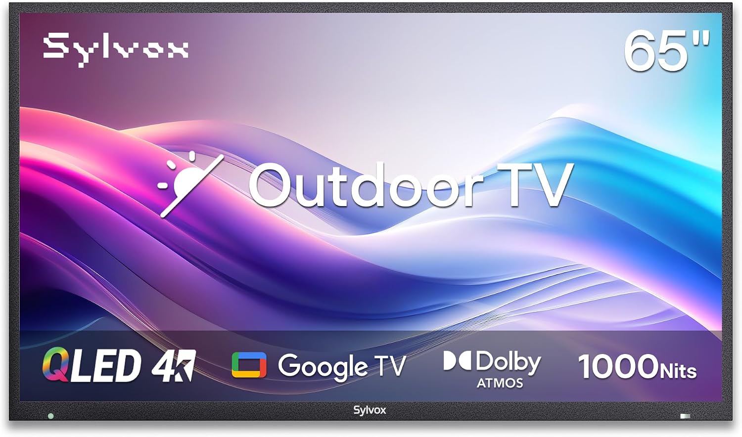 SYLVOX New 65” Outdoor Smart QLED TV, Superior Waterproof Performance, Upgraded Matte Finish for Enhanced Anti-Glare Effect, Full Metal, Dolby Atmos, 1000nits, Partial Sun Deck Pro QLED 2.0+ Series