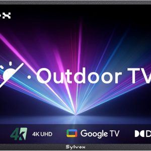 SYLVOX New 65” Outdoor Smart TV, Superior Waterproof Performance, Upgraded Matte Finish for Enhanced Anti-Glare Effect, Full Metal, with Dolby Atmos, 1000nits, Partial Sun Deck Pro 3.0+ Series