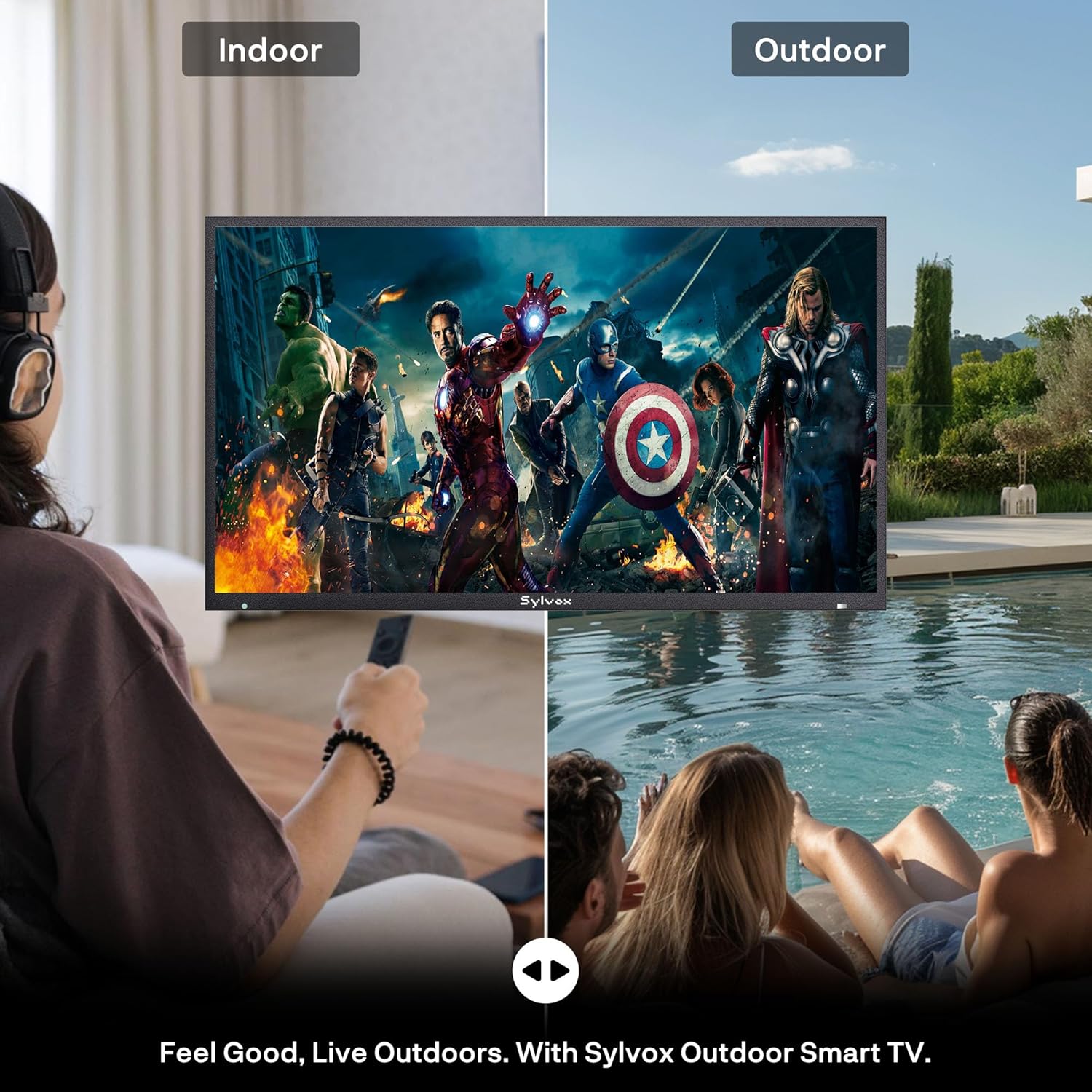 SYLVOX New 65” Outdoor Smart TV, Superior Waterproof Performance, Upgraded Matte Finish for Enhanced Anti-Glare Effect, Full Metal, with Dolby Atmos, 1000nits, Partial Sun Deck Pro 3.0+ Series - Image 2