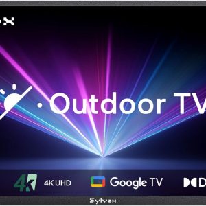 SYLVOX New 75” Outdoor Smart TV, Superior Waterproof Performance, Upgraded Matte Finish for Enhanced Anti-Glare Effect, Full Metal, with Dolby Atmos, 1000nits, Partial Sun Deck Pro 3.0+ Series