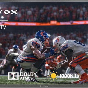 SYLVOX Outdoor TV, 65 inch Waterproof Smart Outdoor TVs, 4K, HDR 10, Weatherproof,1000nits, Voice Assistant Remote, for Partial Sun Area(Deck Pro 3.0, Latest Model)