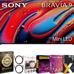Sony BRAVIA 9 K65XR90 65" 4K HDR QLED Mini-LED TV (2024) Bundle with Deco Gear 4K HDMI 2.0 Cable w/Copper Conductors x2 + Premiere Streaming & CPS Exclusive 26 Month Protection (BEACH-CPS-263000)