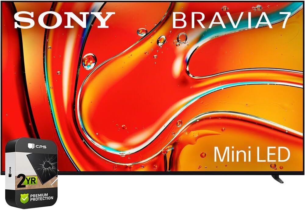 Sony K65XR70 BRAVIA 7 65 inch 4K HDR Smart QLED Mini-LED TV 2024 (Renewed) Bundle with 2 YR CPS Enhanced Protection Pack