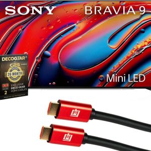 Sony K75XR90 BRAVIA 9 75 inch 4K HDR Smart QLED Mini-LED TV 2024 | Official USA Partner | with Deco Gear 4K HDMI 2.0 Cable x2 & CPS Exclusive 26 Month Protection Bundle (BEACH-CPS-263000)