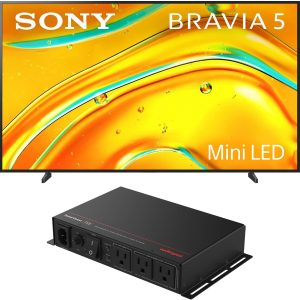 Sony K98XR50 98 Inch Bravia Mini LED 4K HDR TV with an AudioQuest PQTV3 3-Outlet Non-Sacrificial Surge Protector (2025)