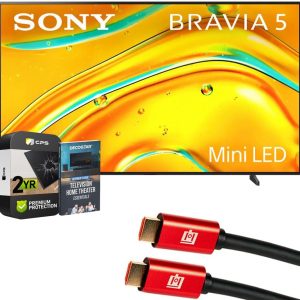 Sony K98XR50 BRAVIA 5 98 inch Mini LED 4K HDR TV (2025) Bundle with CPS Exclusive 2 YR Protection, 2X 4K HDMI Cable & Deco Gear Complete Home Theater Beginner's Guidebook