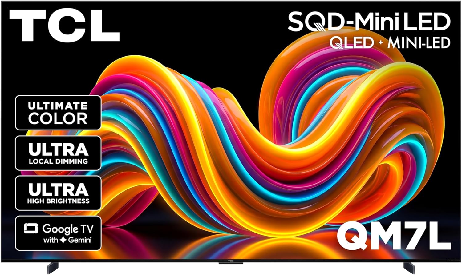 TCL 98 Inch Class QM7L Series | SQD-Mini-LED QLED Smart TV | 98QM7L, 2026 Model | 144Hz | Ultimate Color Ultra Brightness & Contrast | Google AI Bang & Olufsen | Voice Gaming Streaming Television