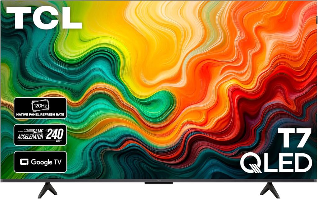 tcl amazon exclusive 65 inch class t7 series | 4k qled hdr lag free smart google tv | 65t7, 2025 model | 120hz 144hz high brightness, dolby atmos, alexa voice remote ai streaming gaming television