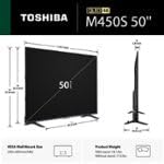 toshiba 50" class m450 series qled 4k uhd smart fire tv, voice remote with alexa, stream live tv without cable