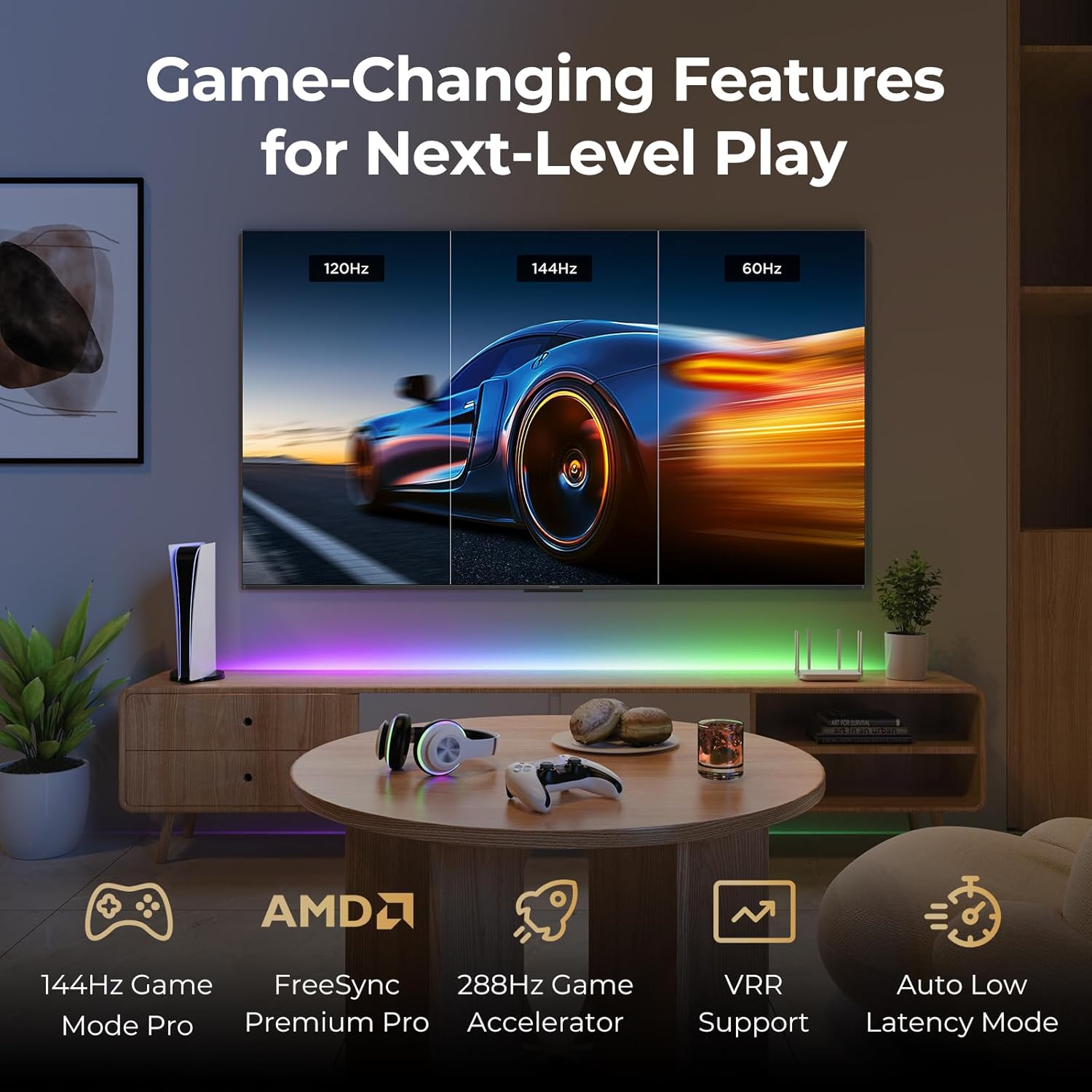 iFFALCON 65" 4K MiniLED Smart TV | Compatible with Xbox & PS5, 4X HDMI 2.1 | Hotel, Home & Office Use | 144Hz VRR 288Hz, Dolby Vision Gaming, Dolby Atmos, IMAX Enhanced, Google TV, Alexa | 65U85 - Image 2